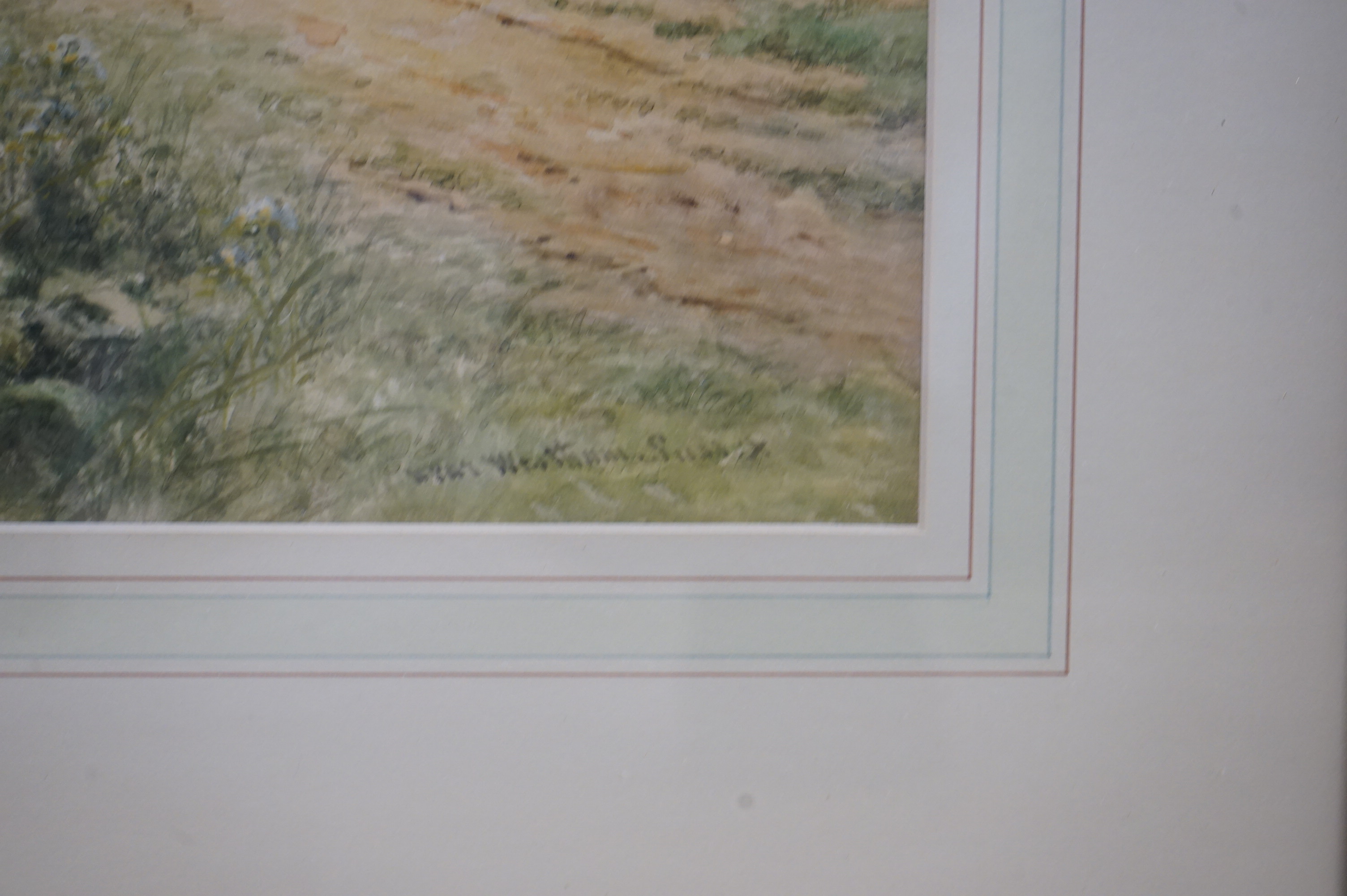 Henry John Kinnaird (1861-1929), watercolour, Sussex view together with two other watercolours, comprising two Continental riverscapes, one signed W R Collett and dated '53, largest 47 x 35cm